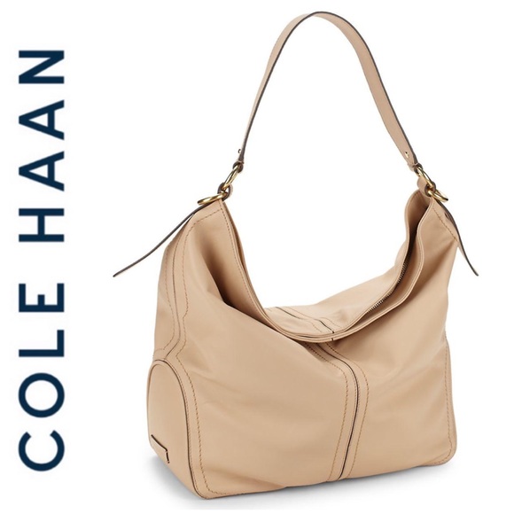NWT Cole Haan genuine leather bucket hobo nude - Picture 2 of 8